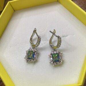 BP Happy Mindest earrings RBP3989 lab created purple rainbow topaz on rhodium